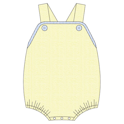 Yellow seersucker bubble 100% cotton for babies and children