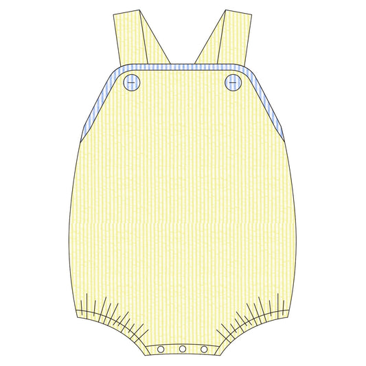 Yellow seersucker bubble 100% cotton for babies and children