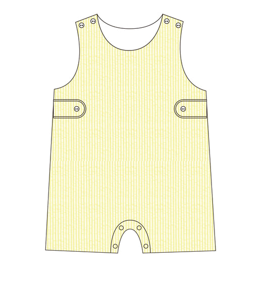 Yellow seersucker Jon Jon 100% cotton for babies and children