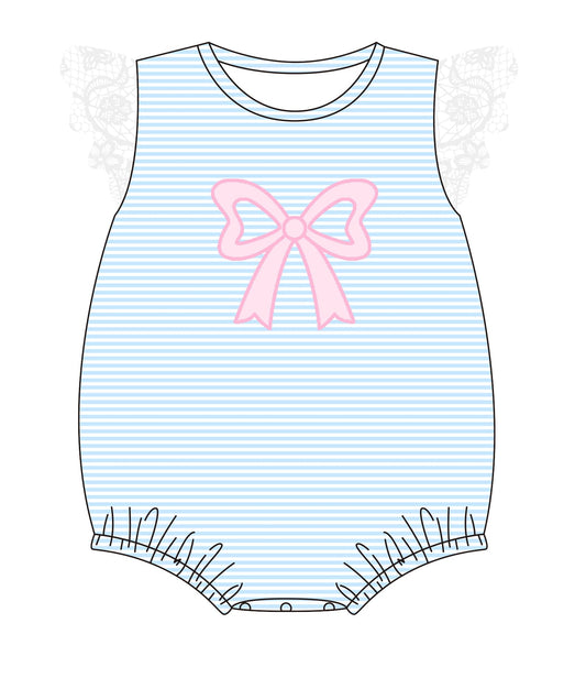 Knit Blue Bow Play Bubble