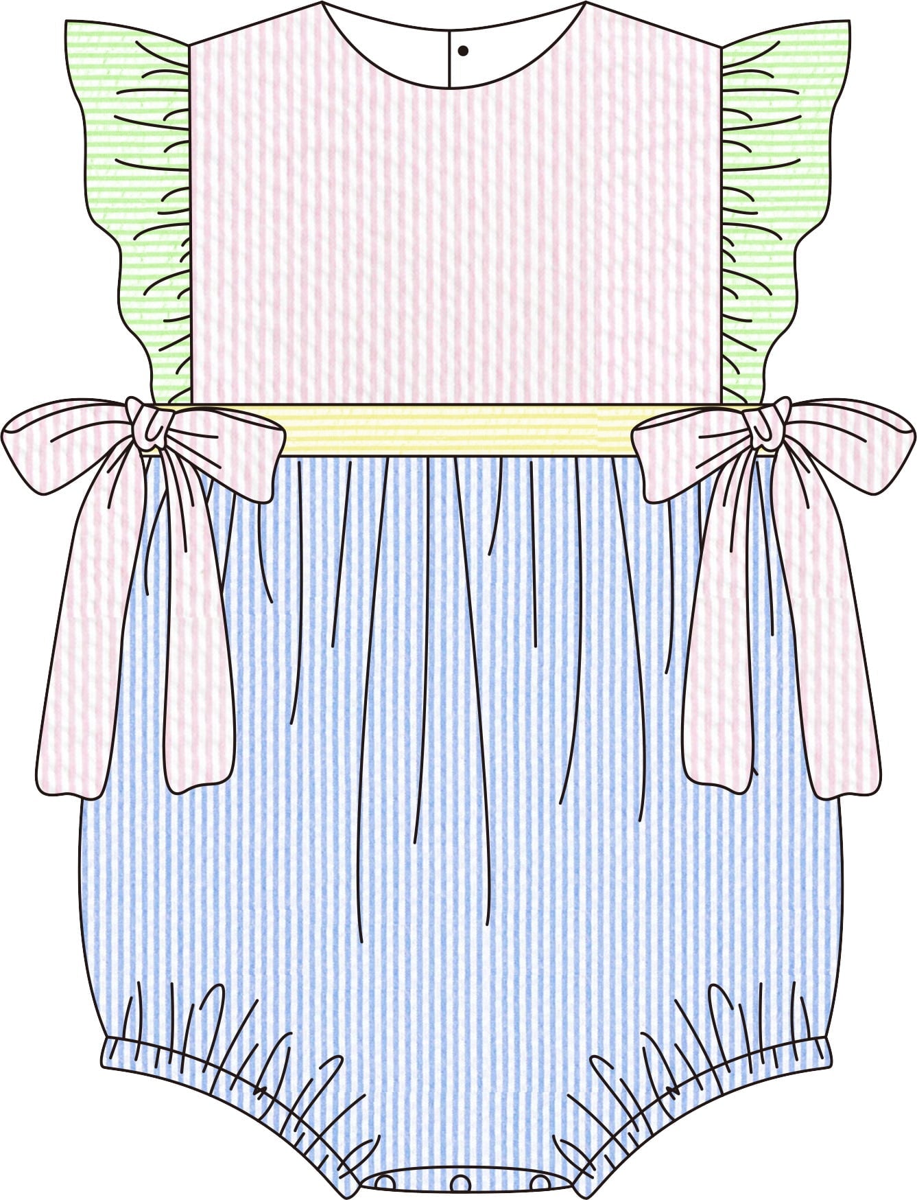Colorblock Seersucker Bubble