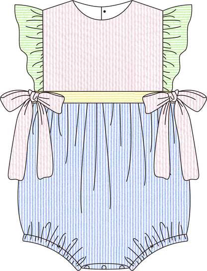 Colorblock Seersucker Bubble