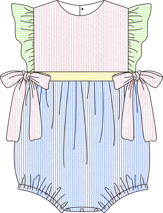 Colorblock Seersucker Bubble