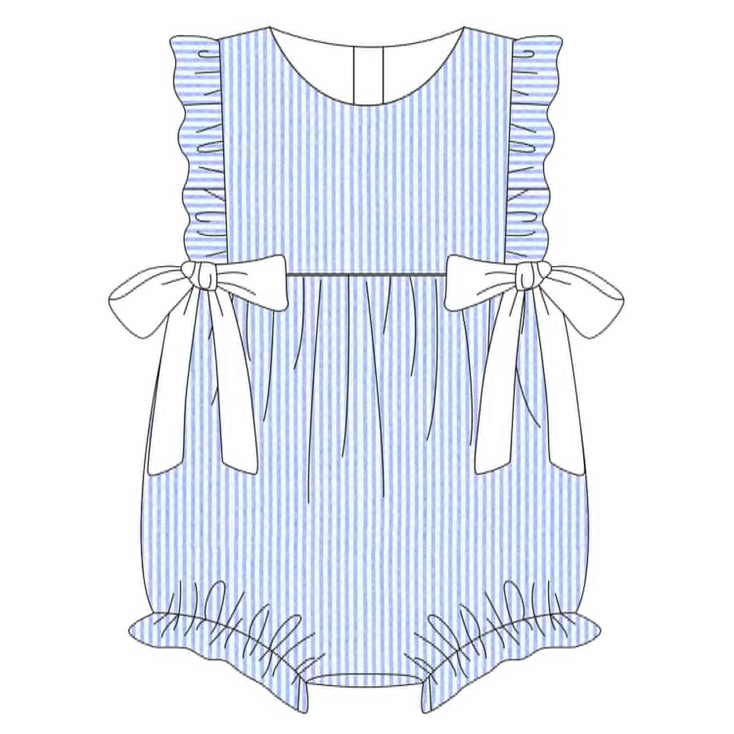 Blue Seersucker Bubble