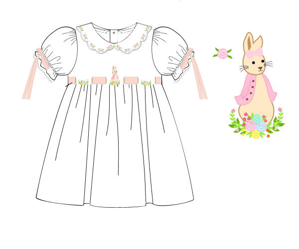 hand embroidery peter rabbit girl dress perfect for easter