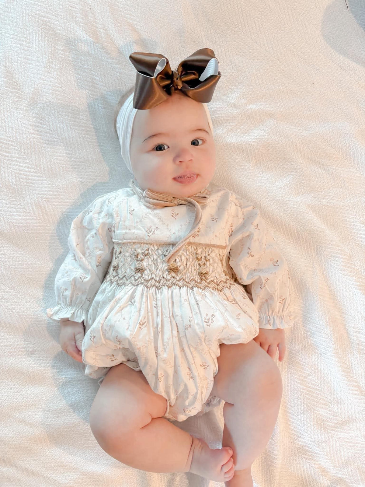Velvet Bloom Smocked Bubble