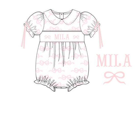 Pre Order Hand Smocked Custom Name Lovely Bubble