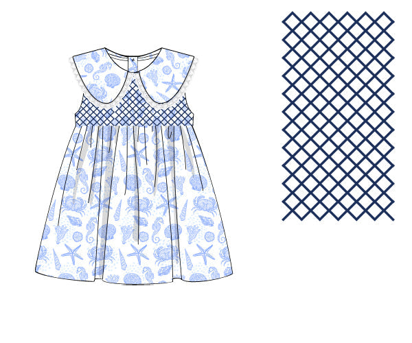 Shell & Sail hand-smocked dress with romantic ruffle lace details