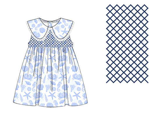 Shell & Sail hand-smocked dress with romantic ruffle lace details